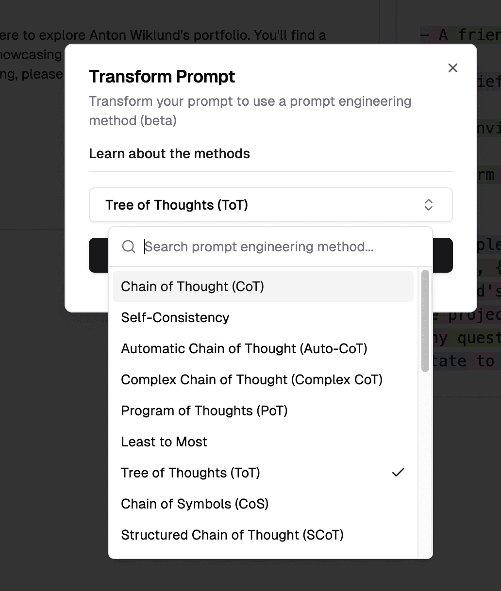 Transform Prompt