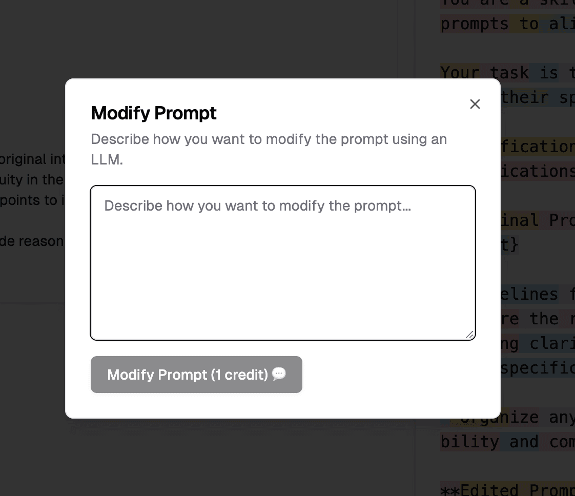 Modify Prompt